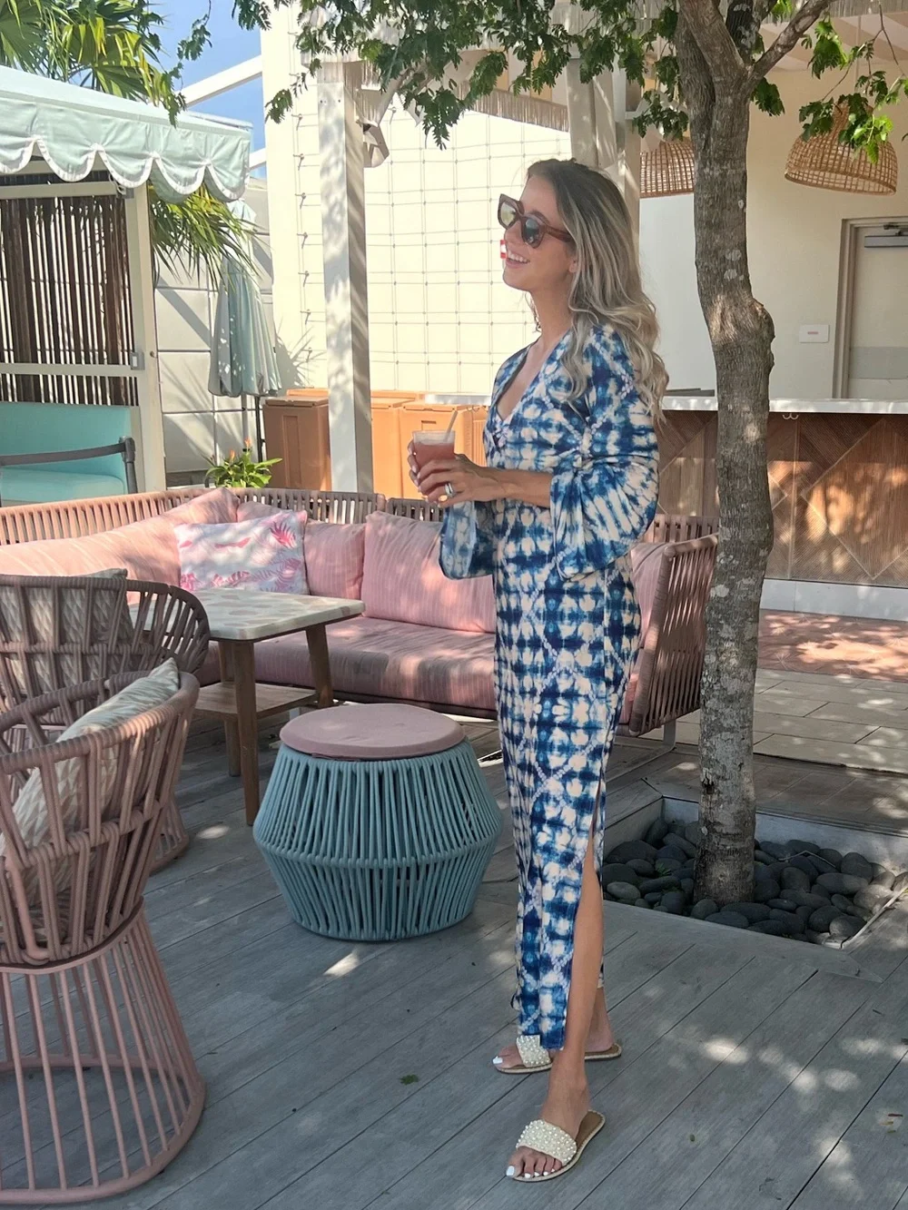 Skatie Blue & Cream Tie-Dye Coverup/Dress - Picture 6 of 6
